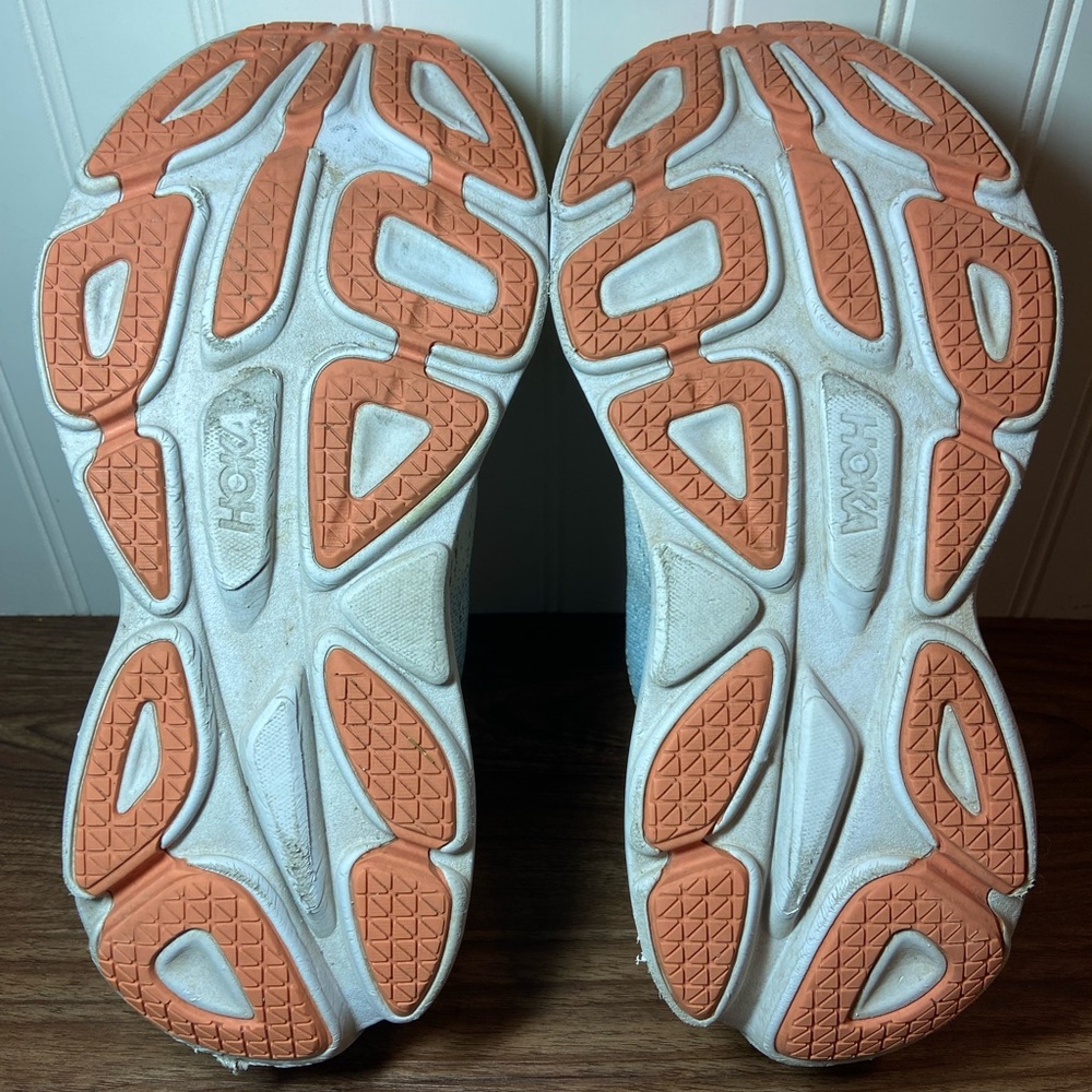 Hoka Bondi 8 Sneakers Blue Orange Yellow Low Top Lace Up Women’s 8.5 - Picture 11 of 14